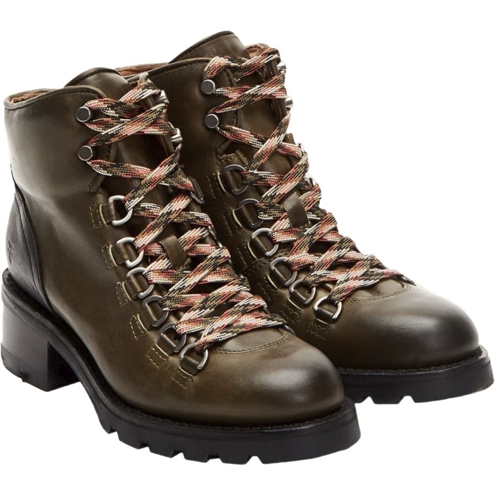 Frye Alta Lace Up‎ Hiker Heeled Boots - 8.5